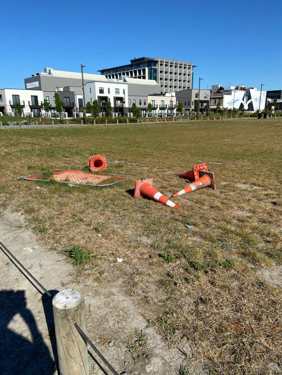 The photograph attached to this poles and signage - general report