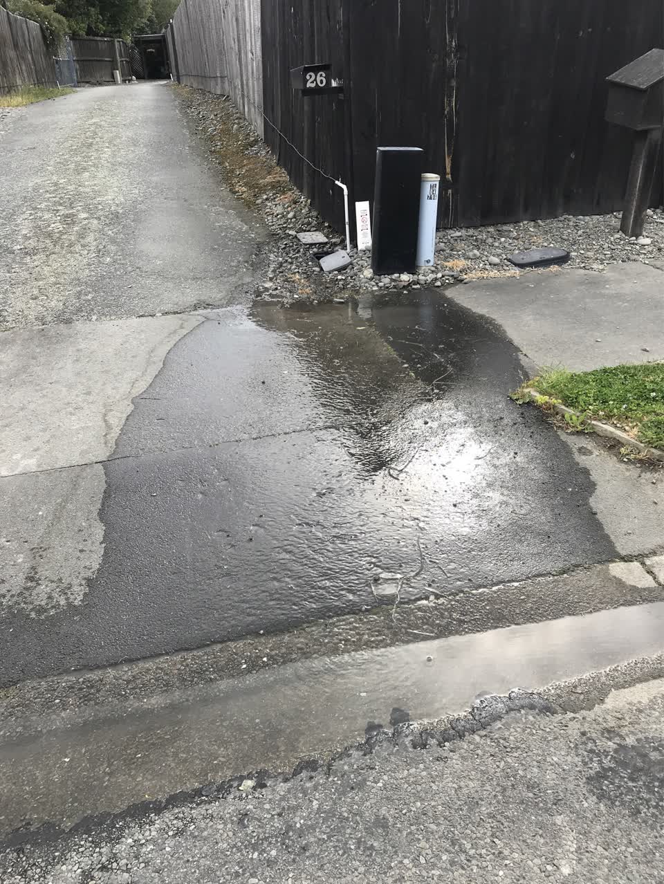 The photograph attached to this water leak report