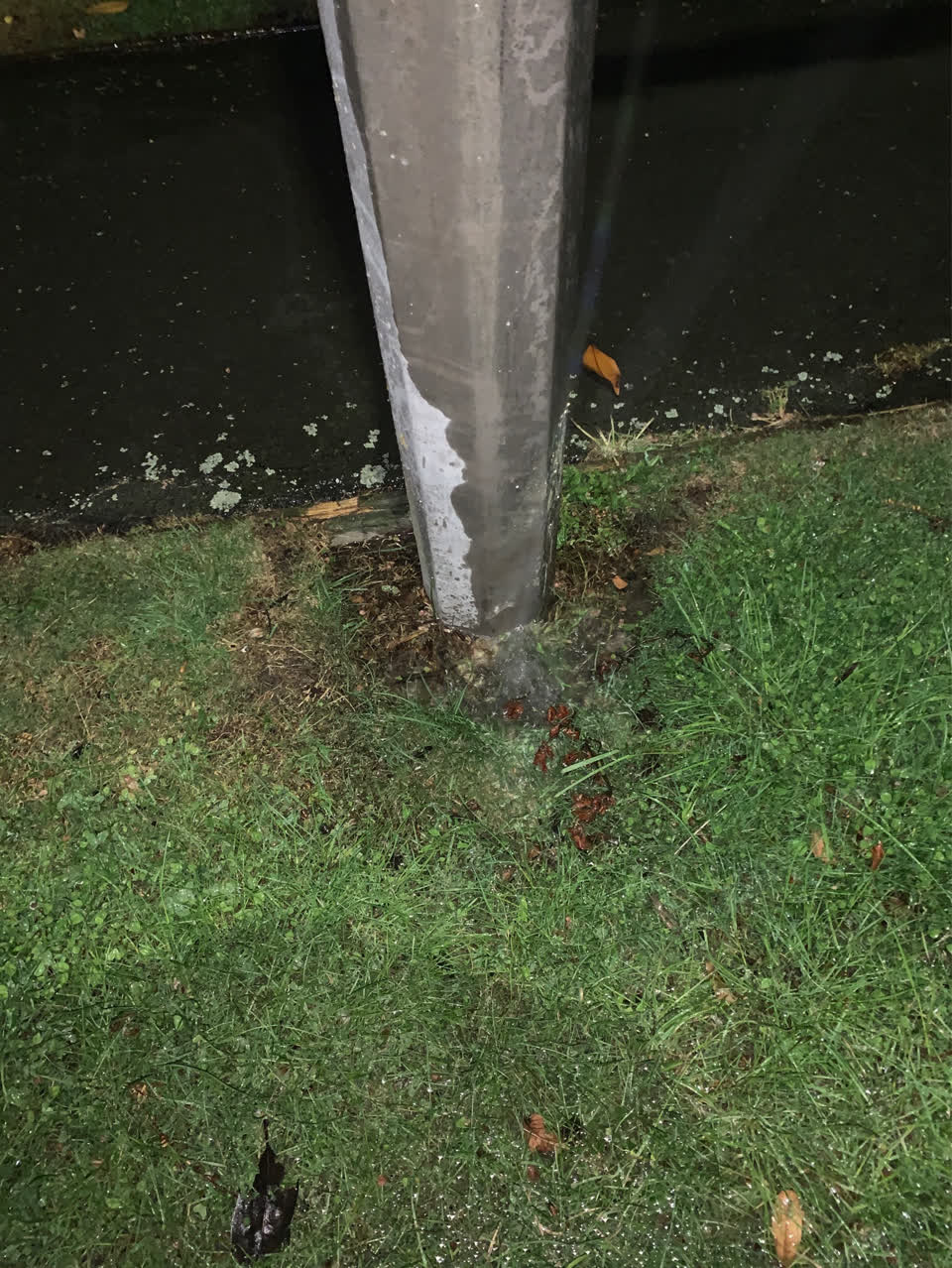 The photograph attached to this water leak report