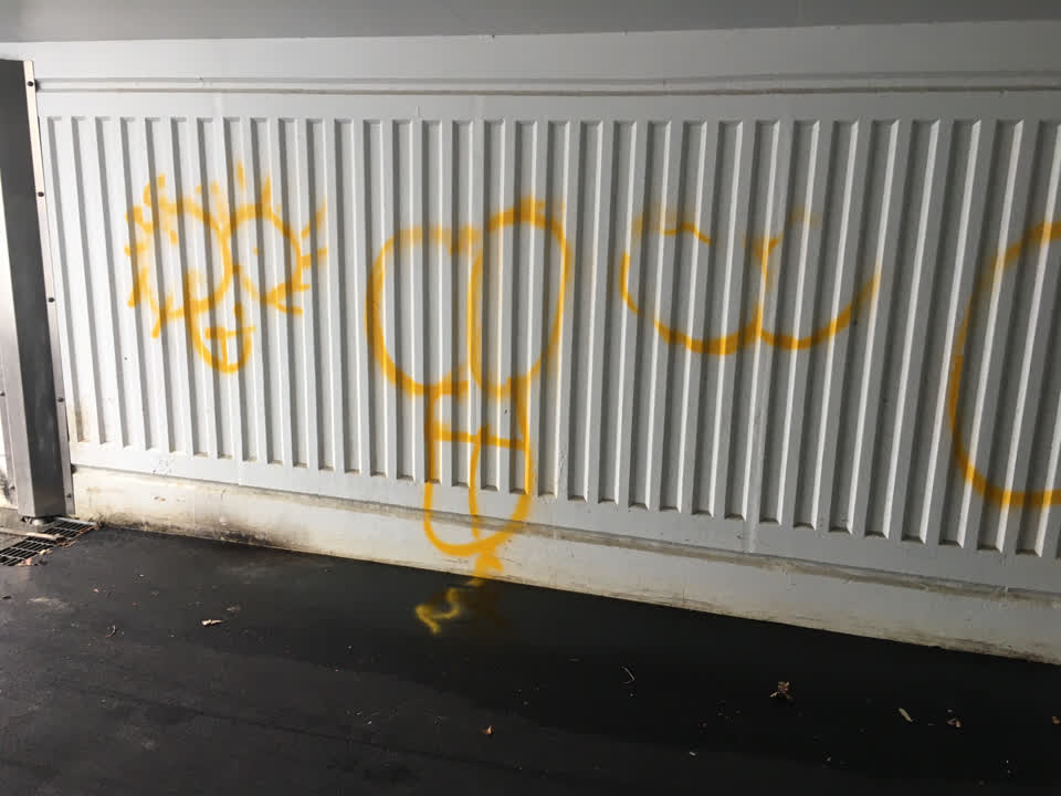 The photograph attached to this graffiti report