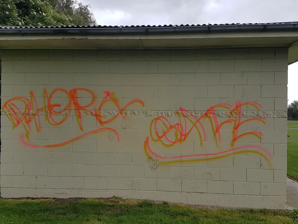 The photograph attached to this graffiti report