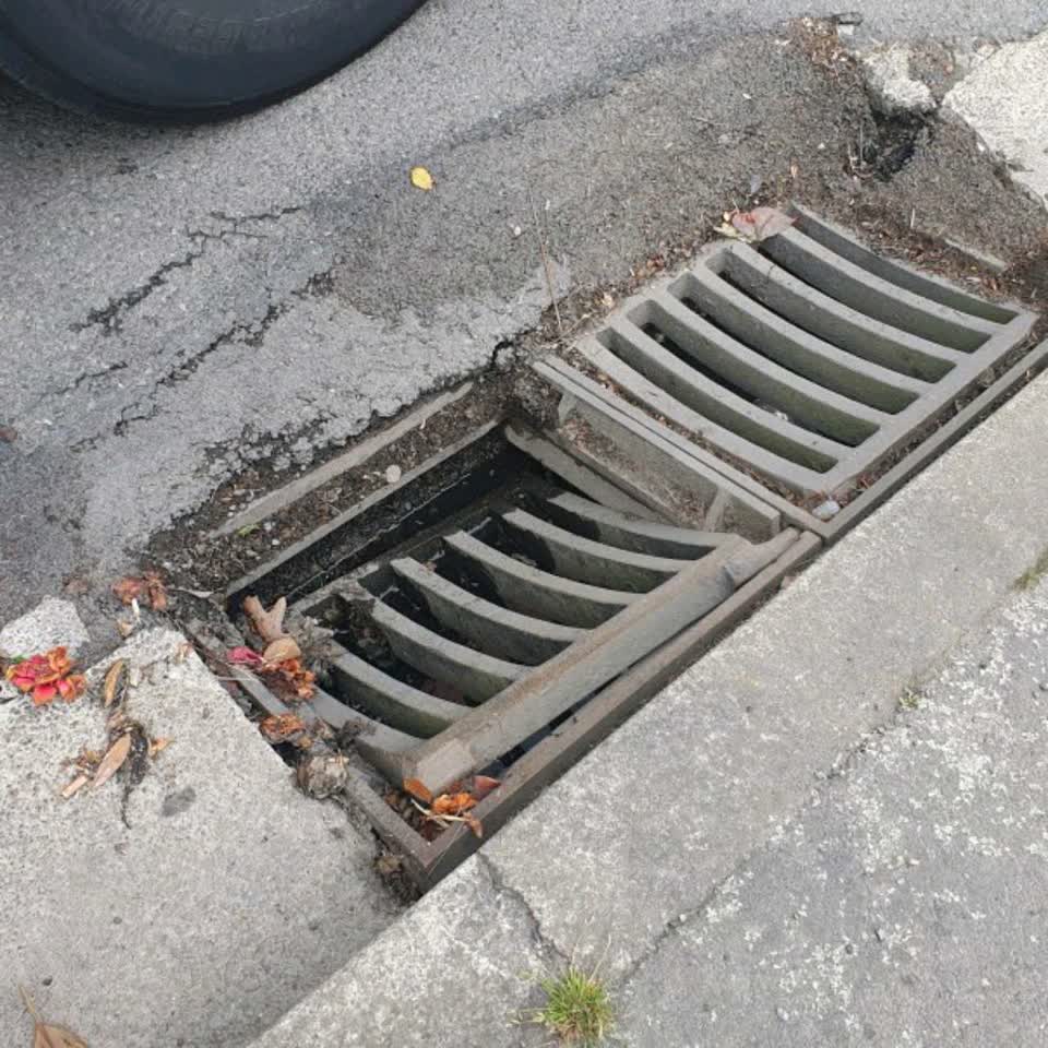 The photograph attached to this damaged road report