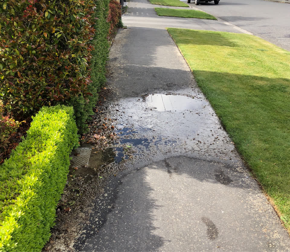 The photograph attached to this water leak report