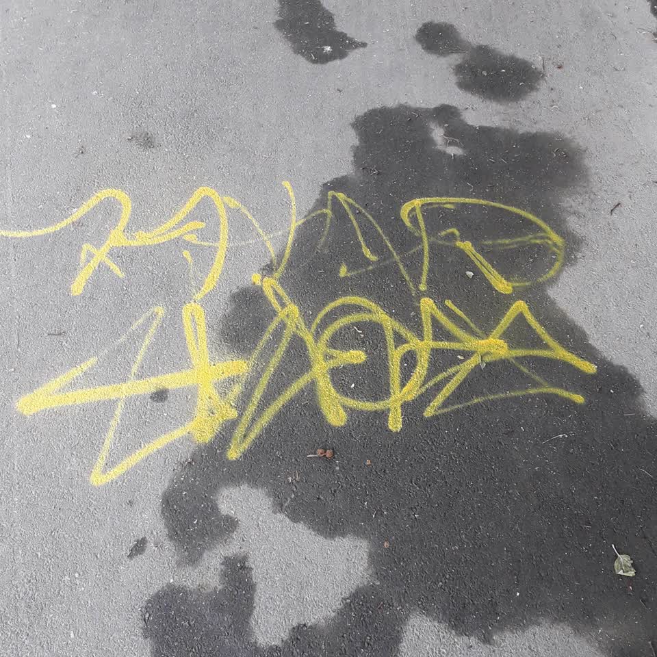 The photograph attached to this graffiti report
