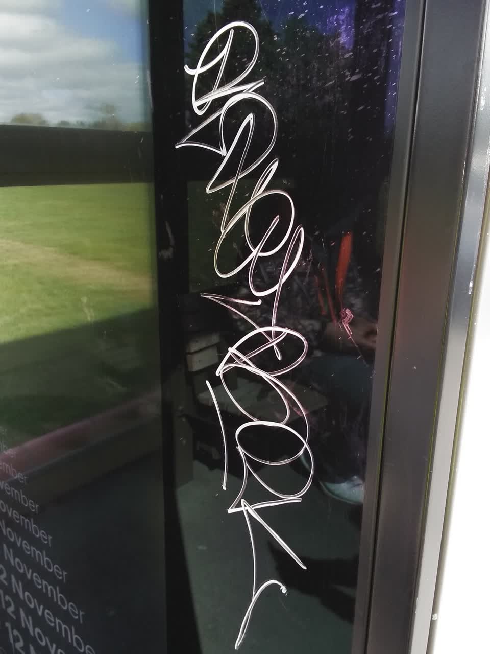 The photograph attached to this graffiti report