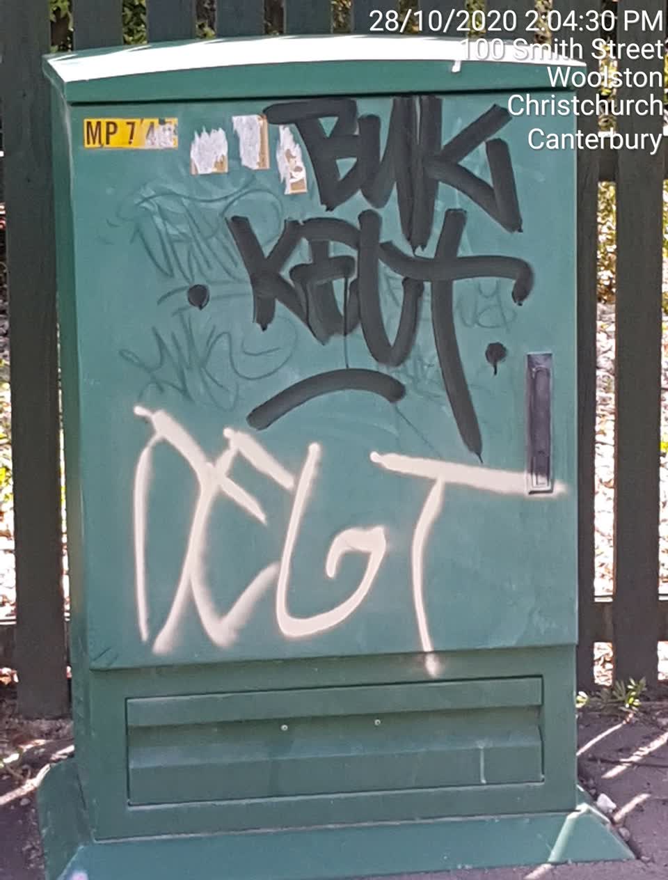 The photograph attached to this graffiti report