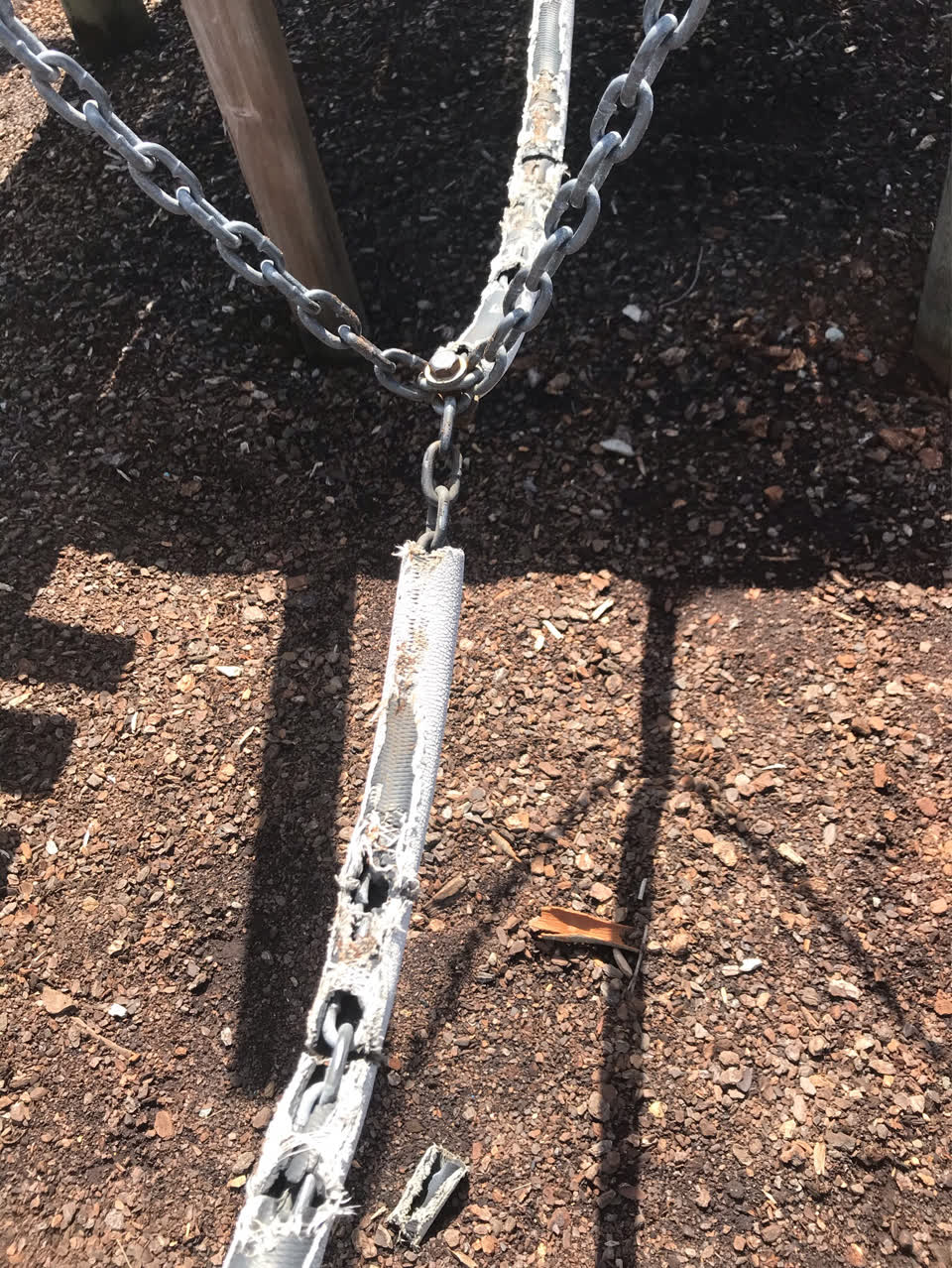 The photograph attached to this playground equipment report