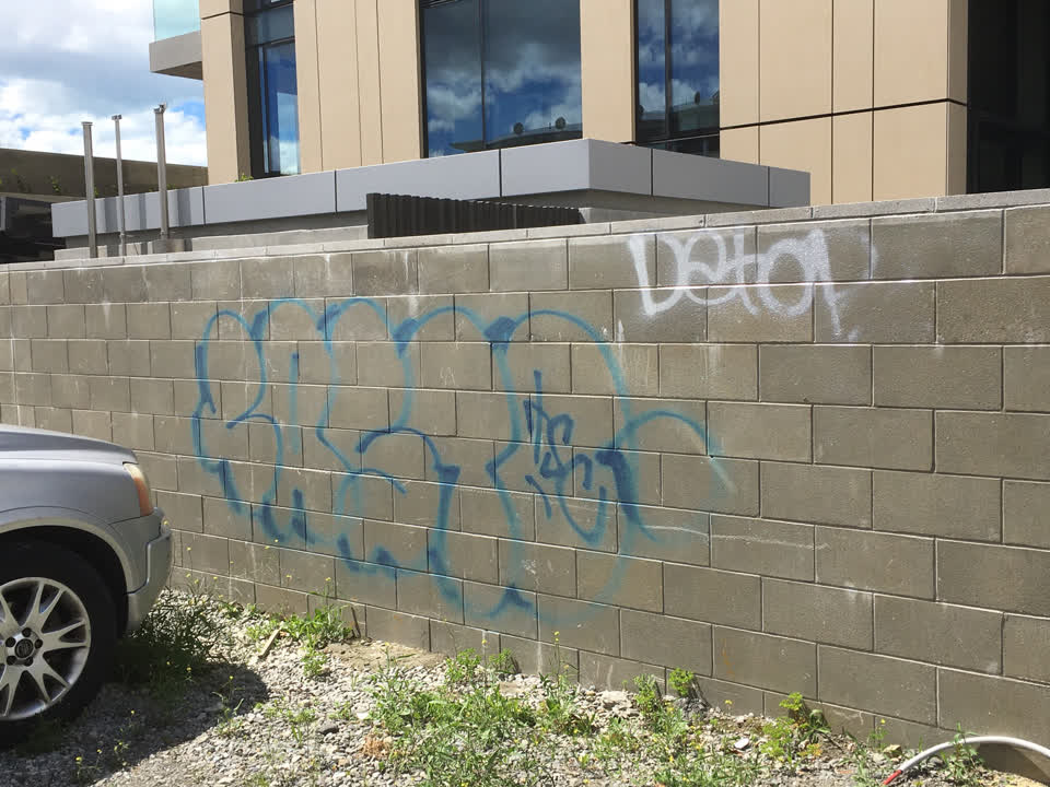 The photograph attached to this graffiti report