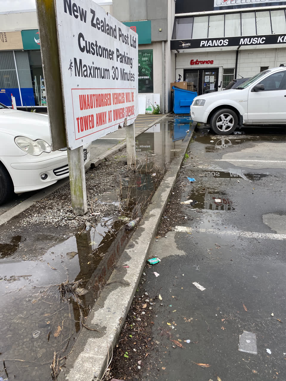 The photograph attached to this water leak report