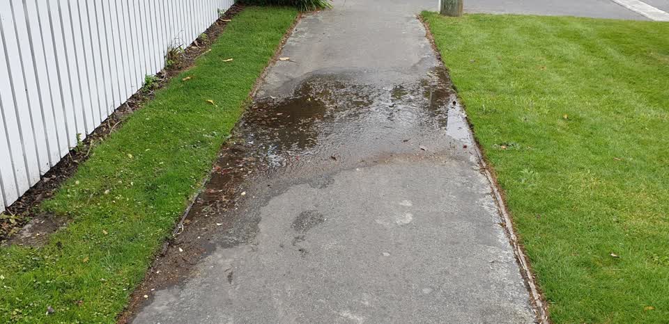 The photograph attached to this water leak report