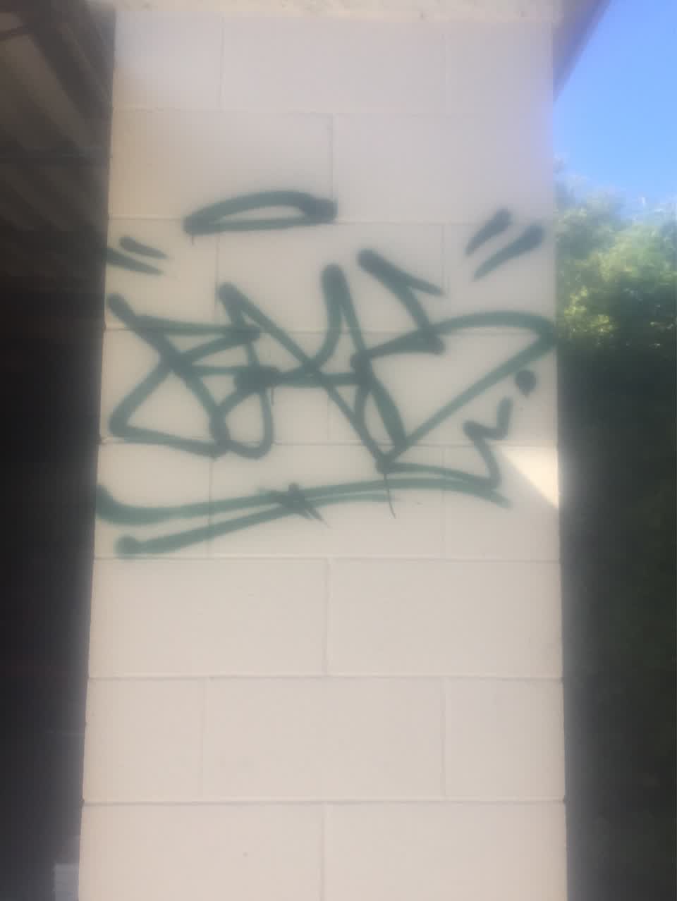 The photograph attached to this graffiti report