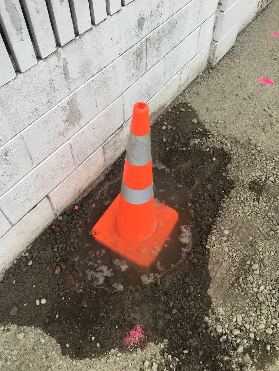 The photograph attached to this water leak report