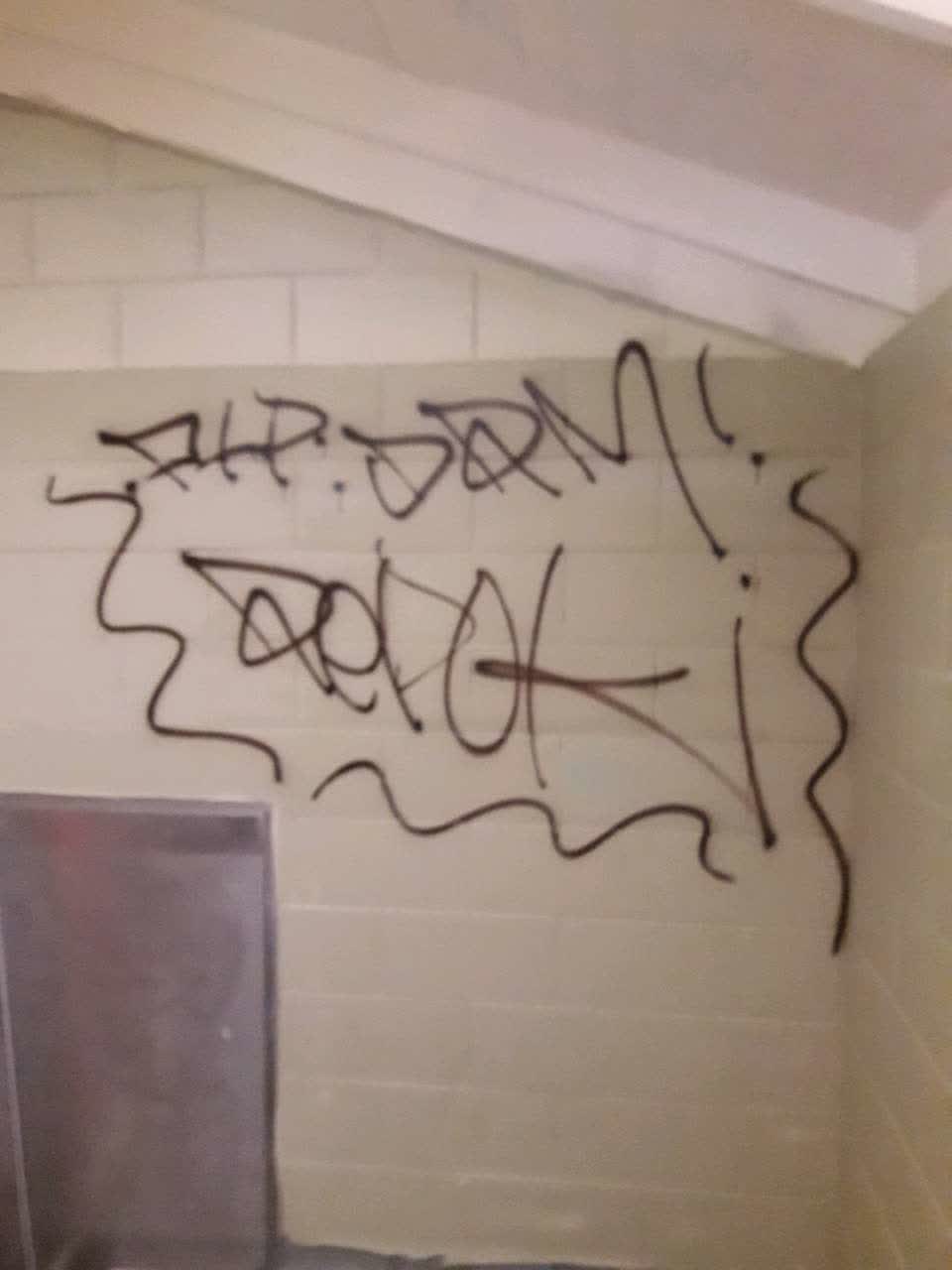 The photograph attached to this graffiti report