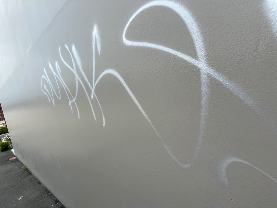 The photograph attached to this graffiti report