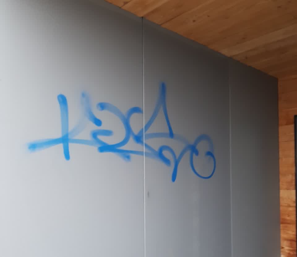 The photograph attached to this graffiti report