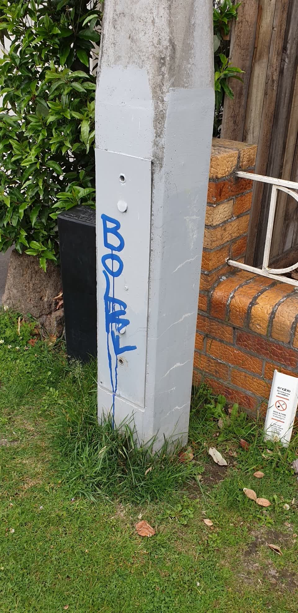 The photograph attached to this graffiti report