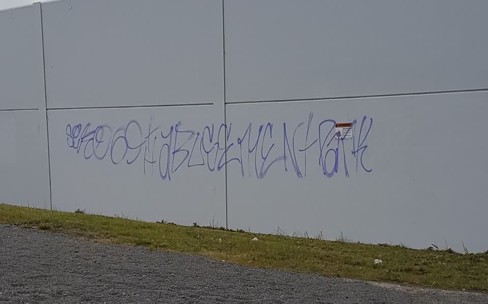 The photograph attached to this graffiti report