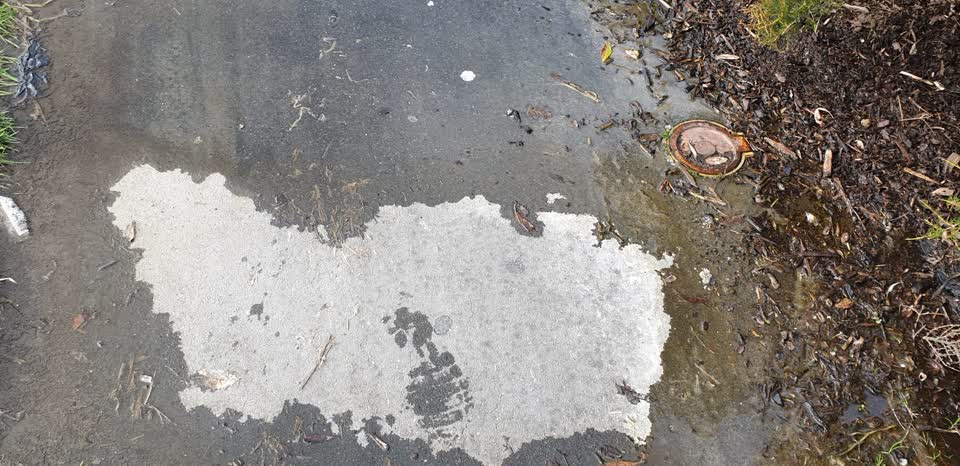 The photograph attached to this water leak report