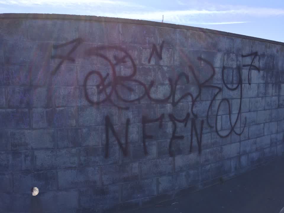 The photograph attached to this graffiti report