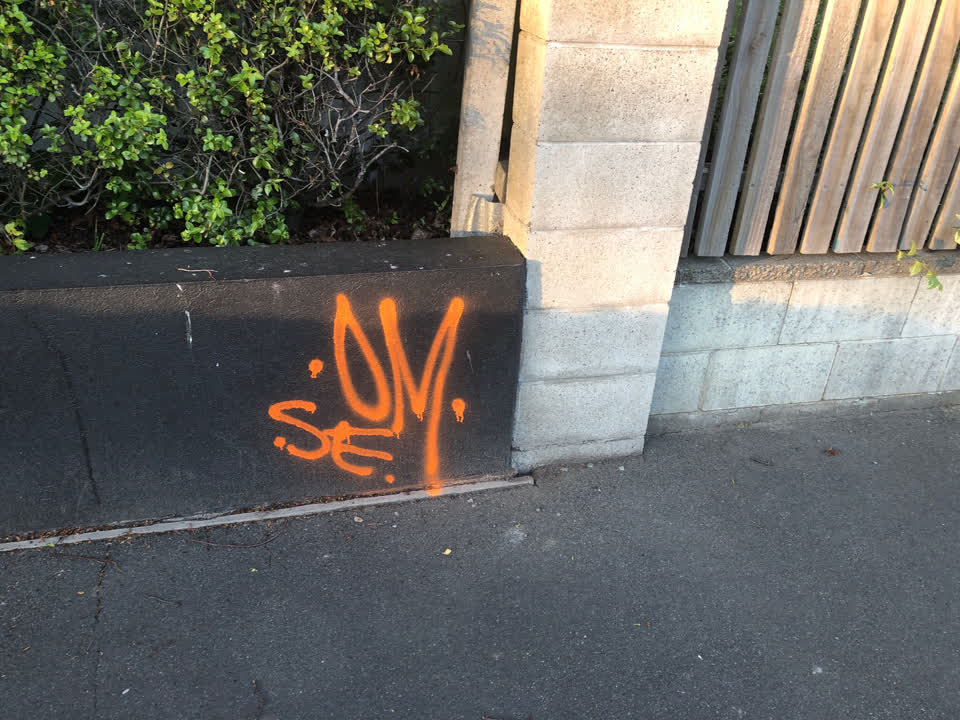 The photograph attached to this graffiti report