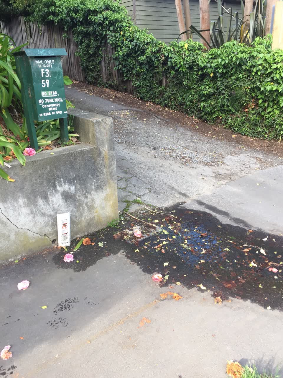 The photograph attached to this water leak report