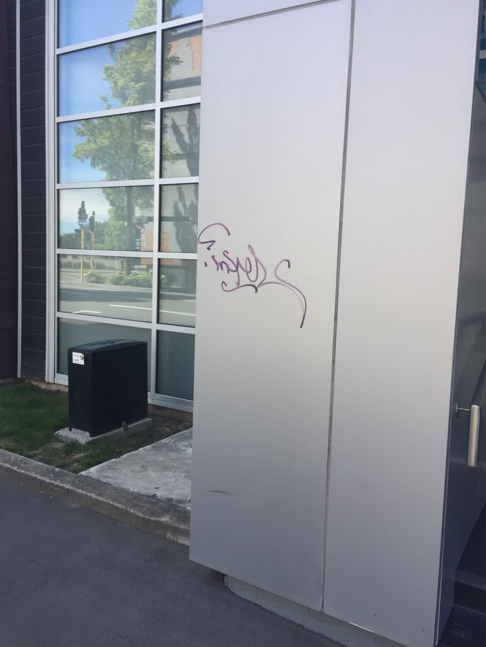 The photograph attached to this graffiti report