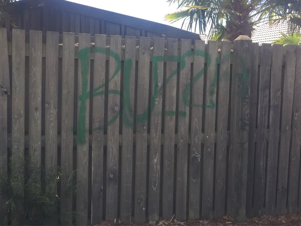 The photograph attached to this graffiti report