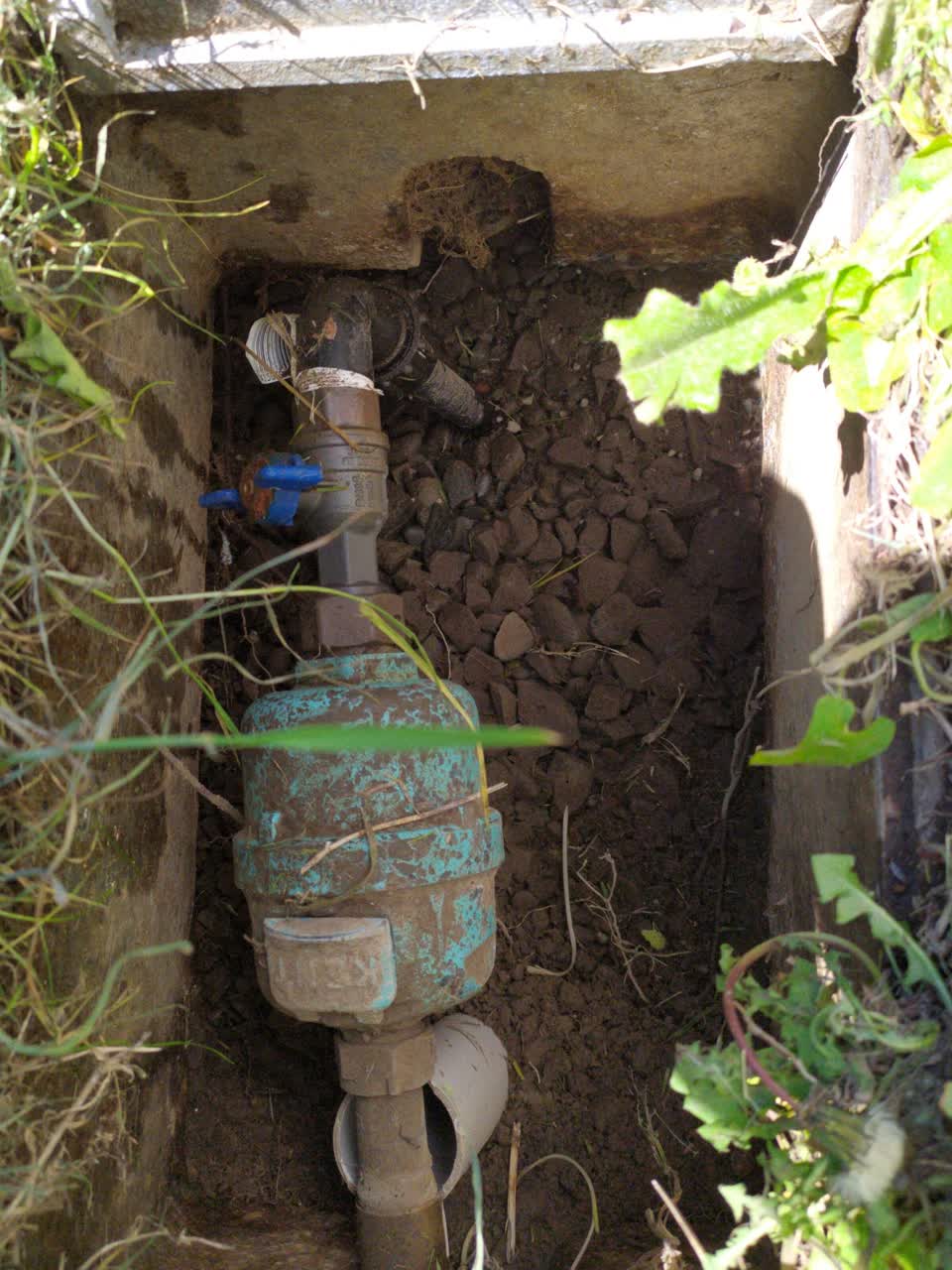 The photograph attached to this water leak report