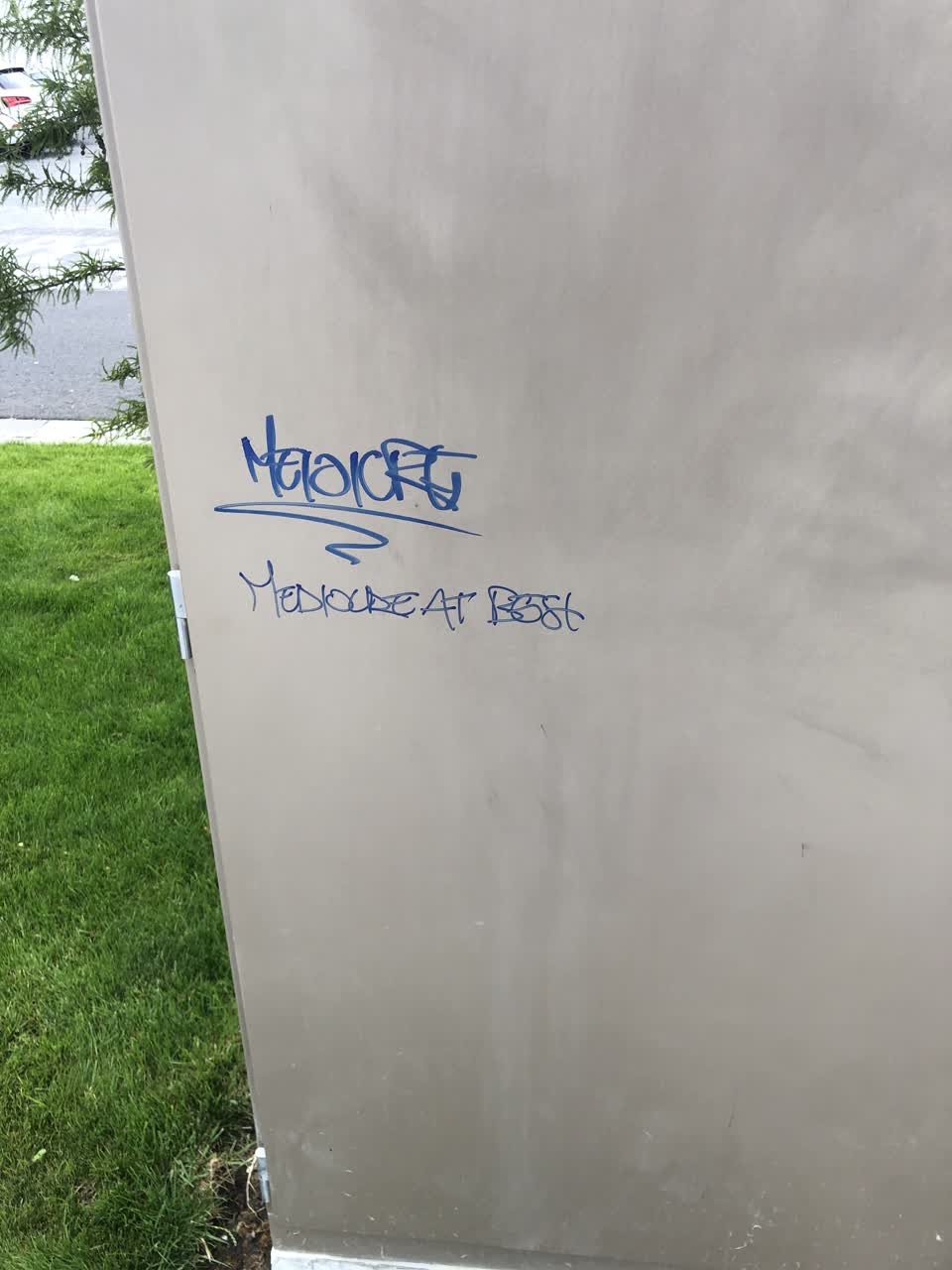 The photograph attached to this graffiti report