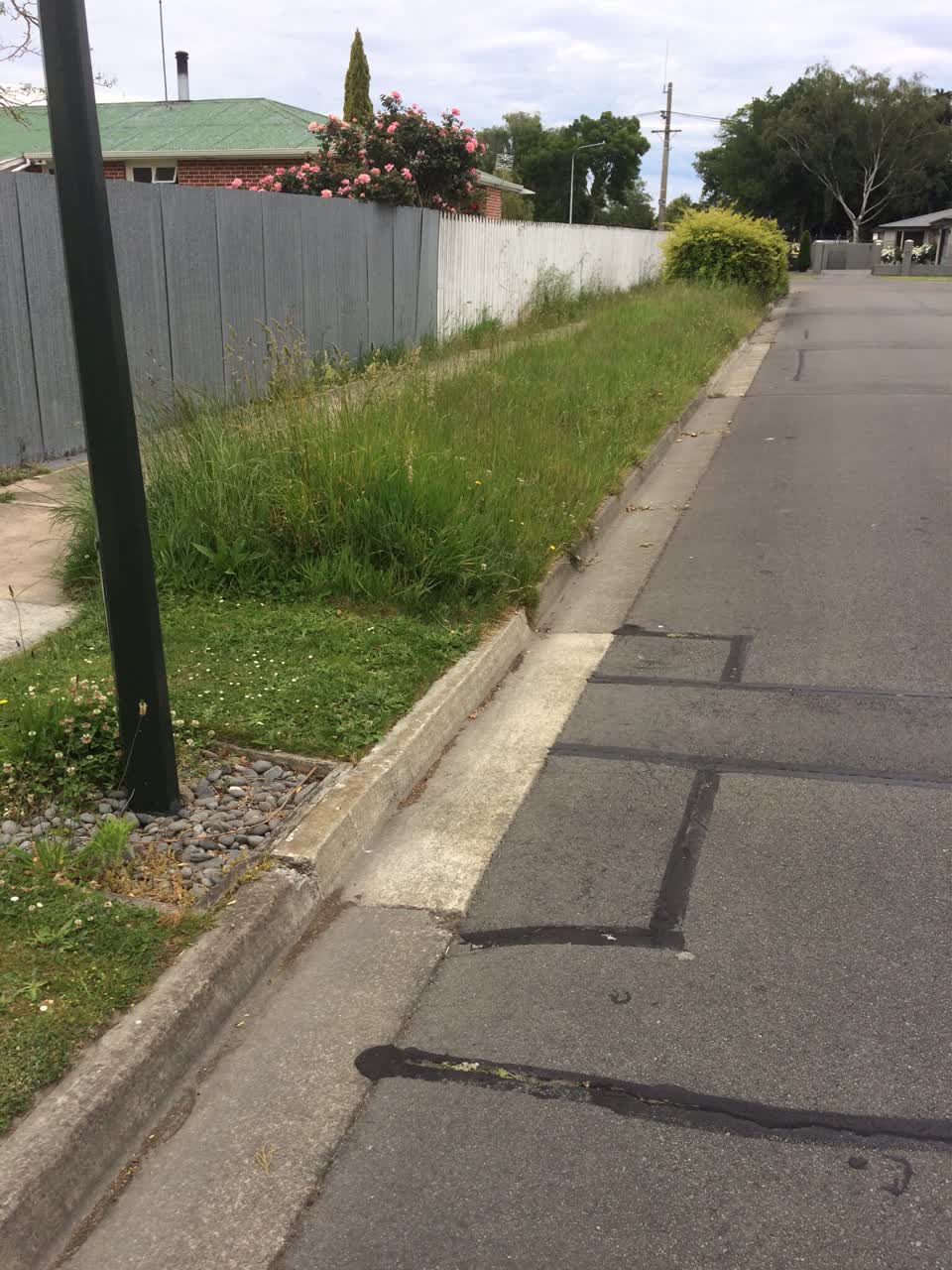 The photograph attached to this street light outage report