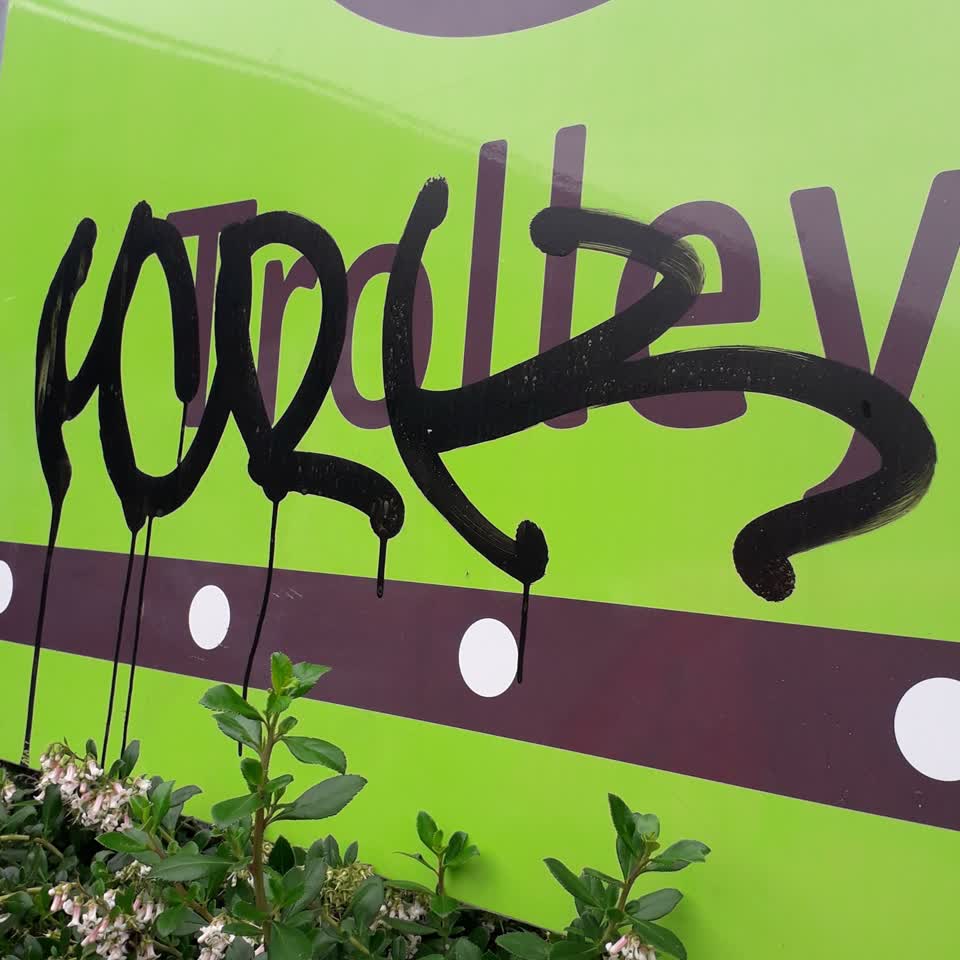 The photograph attached to this graffiti report