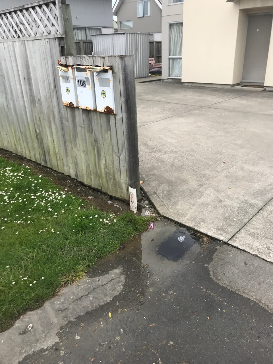 The photograph attached to this water leak report
