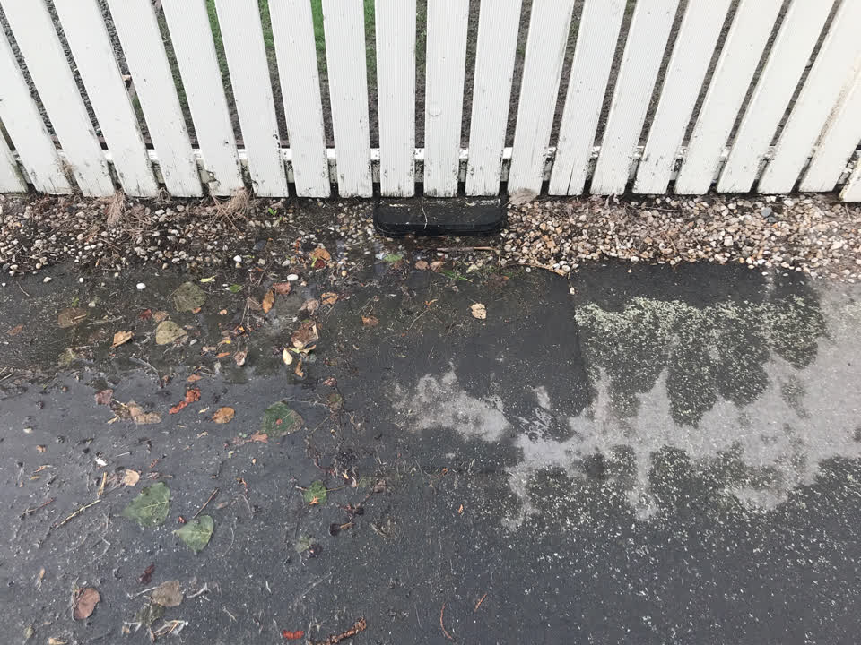 The photograph attached to this water leak report