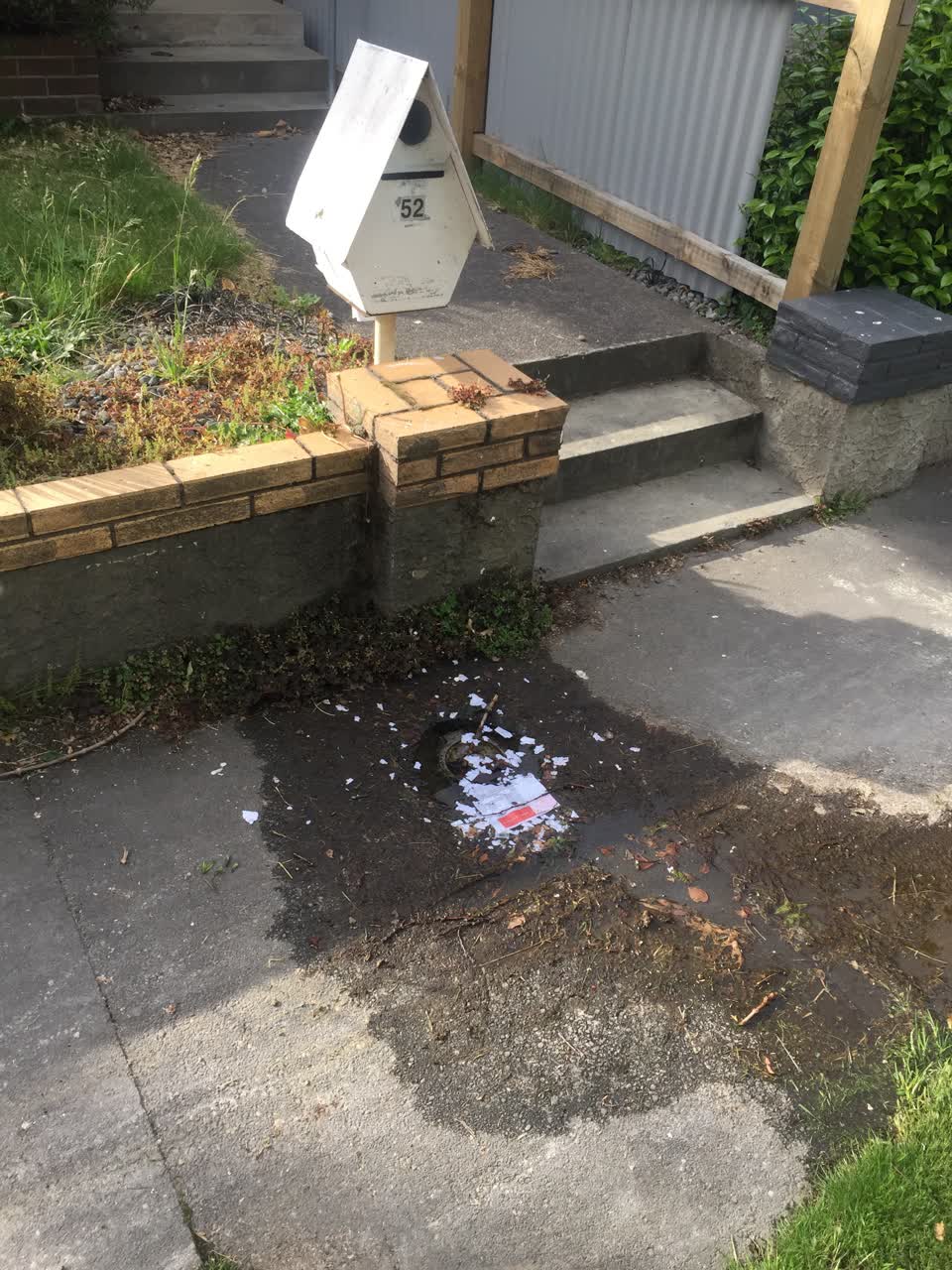 The photograph attached to this water leak report