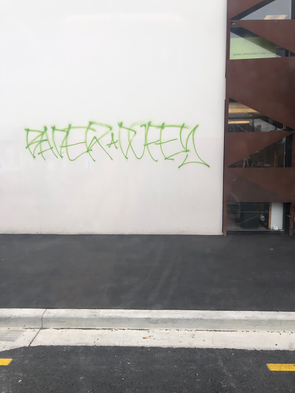 The photograph attached to this graffiti report