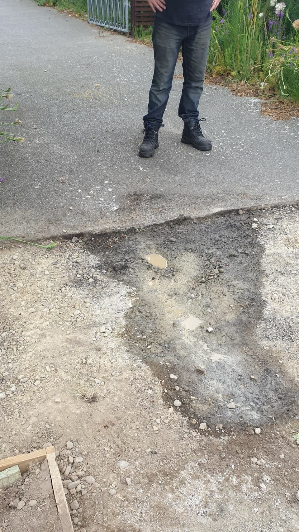 The photograph attached to this water leak report