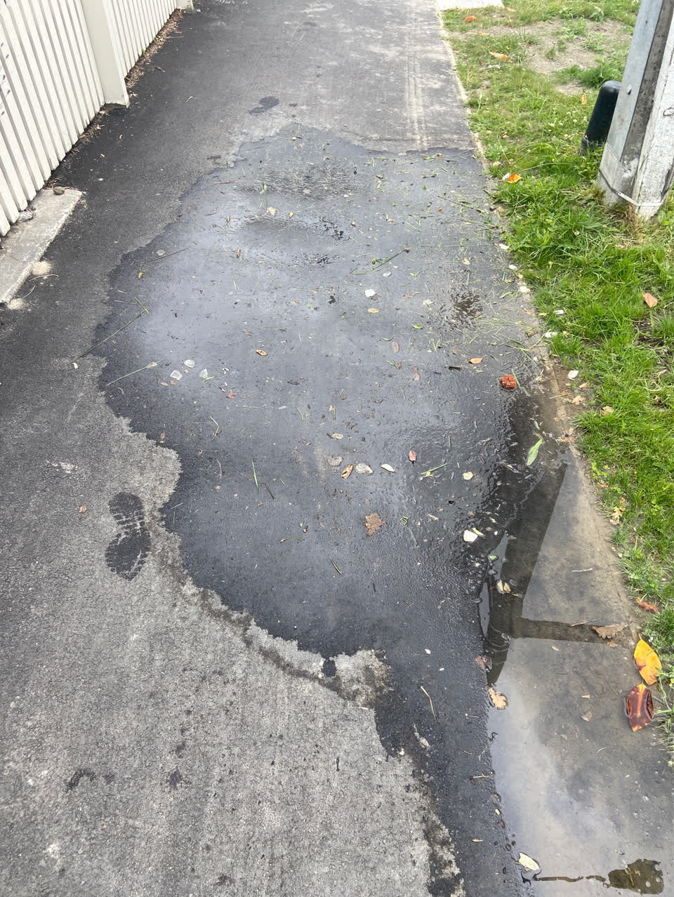 The photograph attached to this water leak report