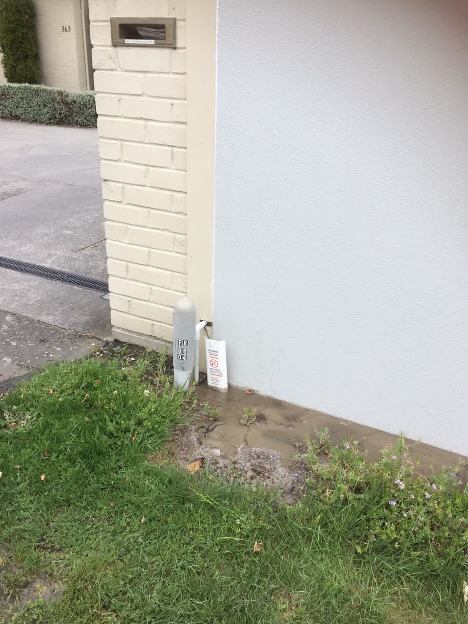 The photograph attached to this water leak report