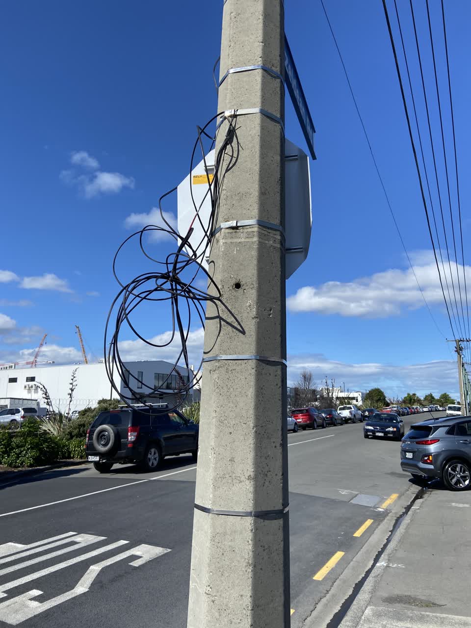 The photograph attached to this street light outage report