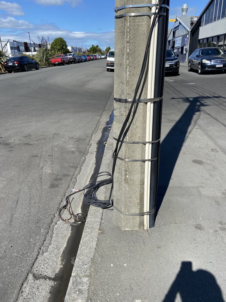 The photograph attached to this street light outage report