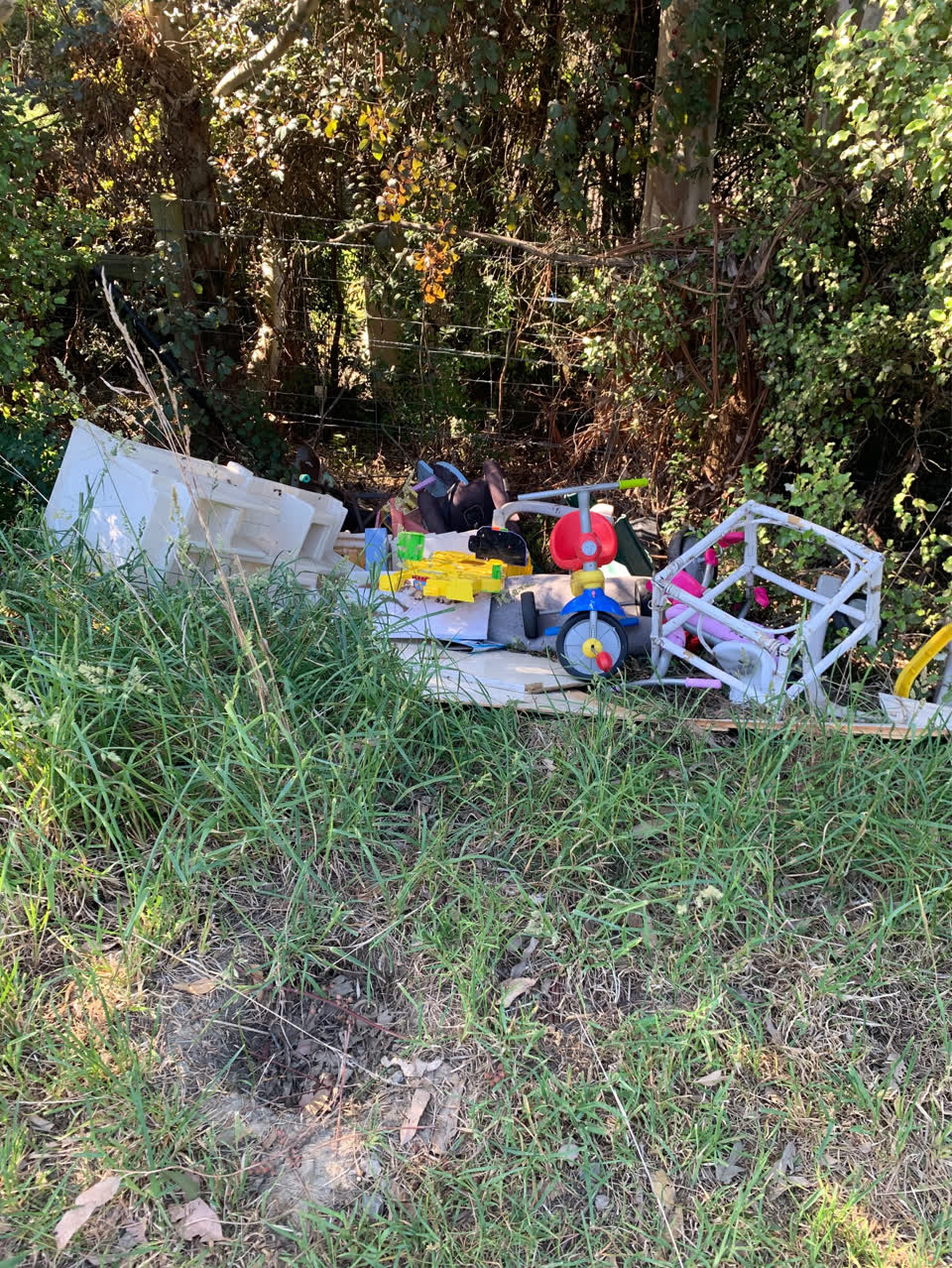 The photograph attached to this rubbish/recycling report