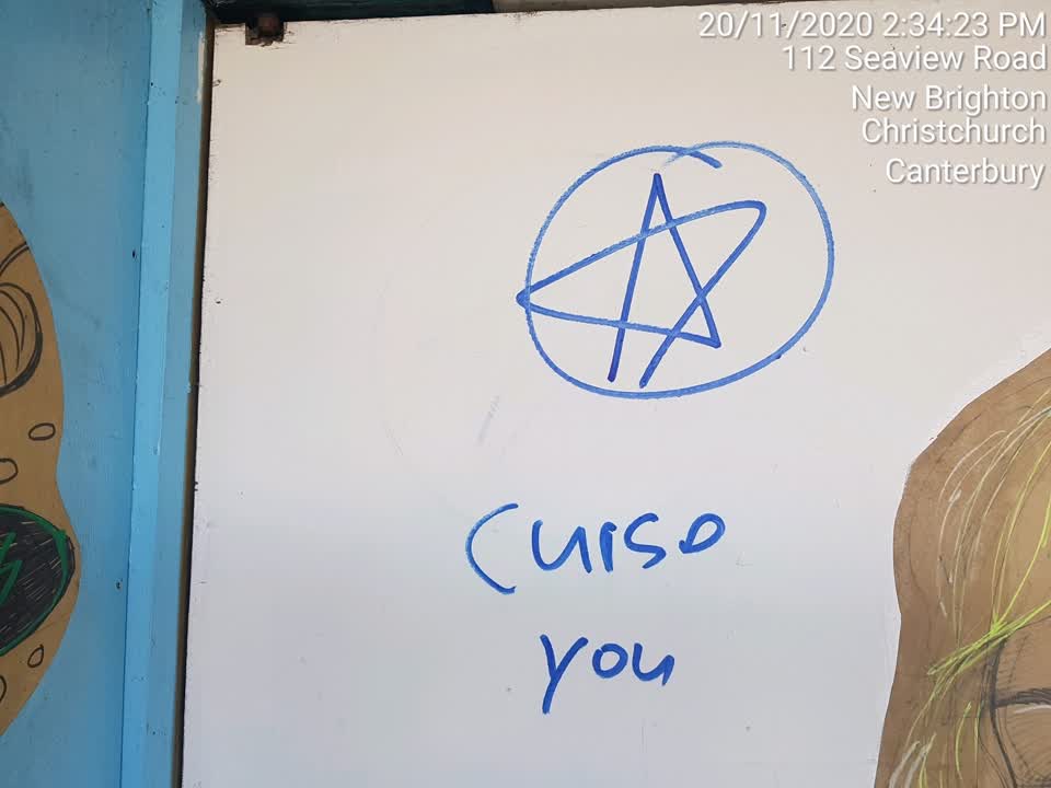 The photograph attached to this graffiti report