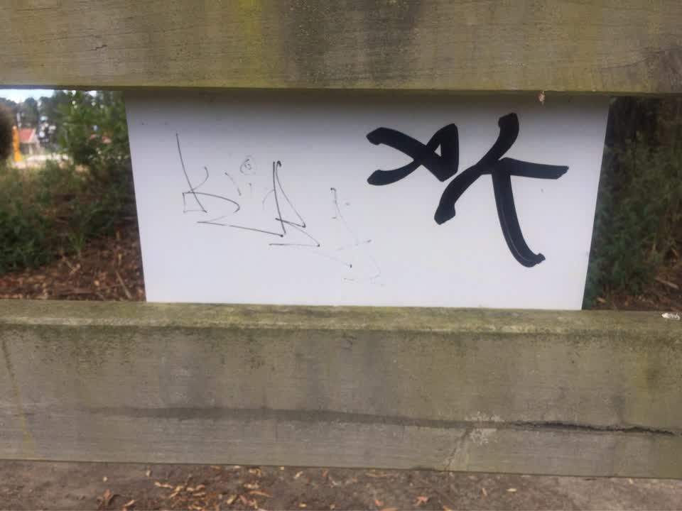 The photograph attached to this graffiti report