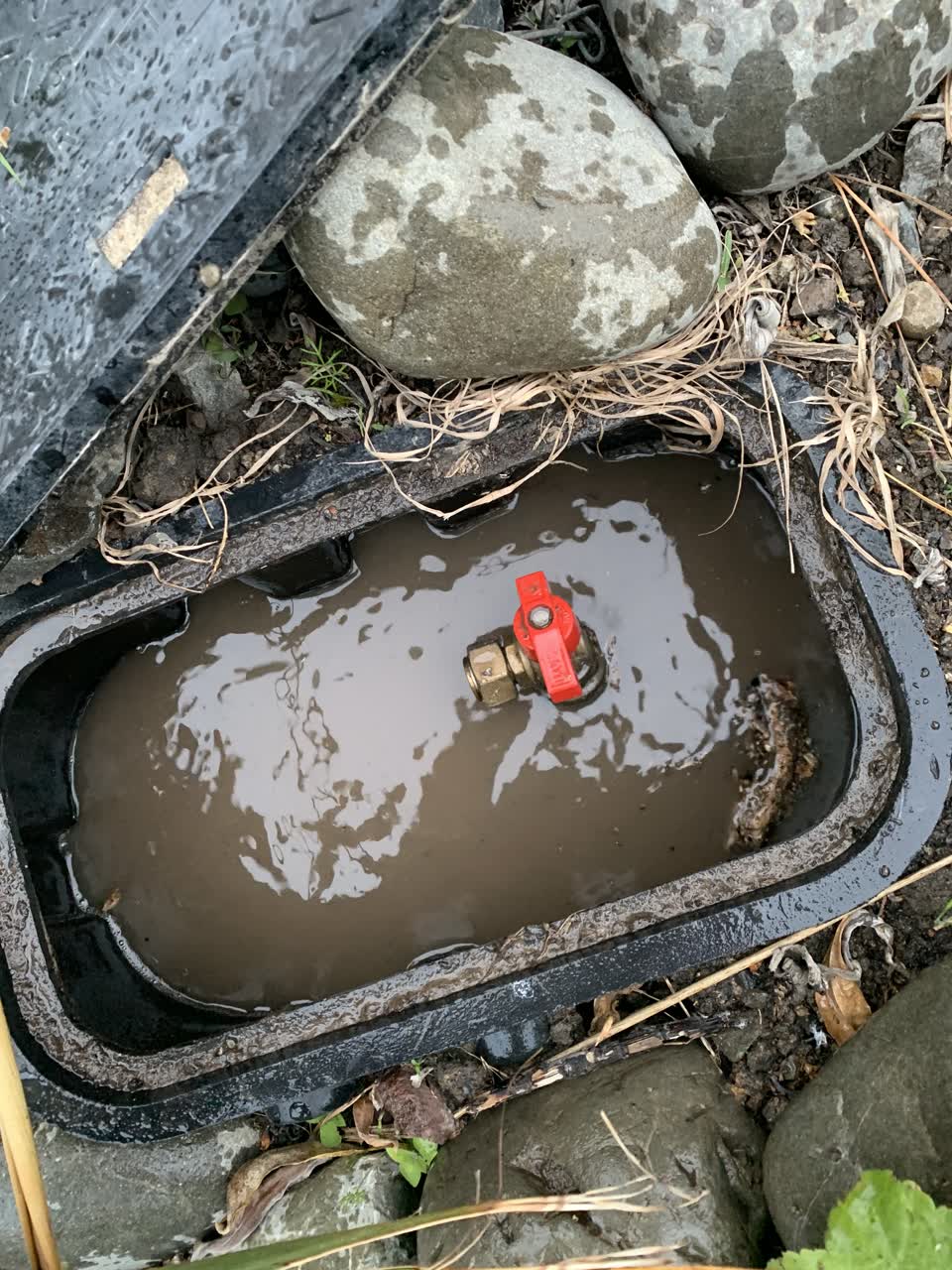 The photograph attached to this water leak report
