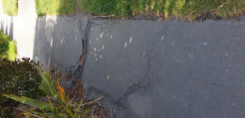 The photograph attached to this street light outage report