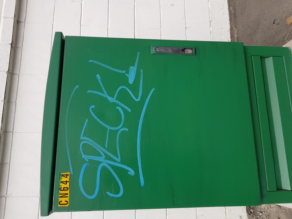 The photograph attached to this graffiti report