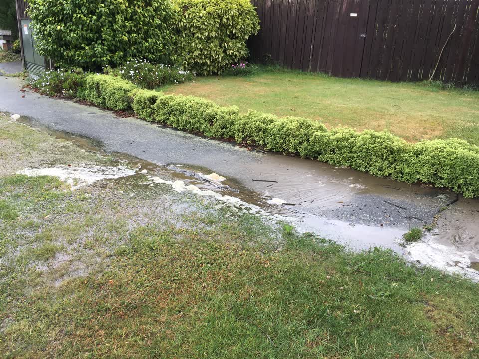 The photograph attached to this water leak report