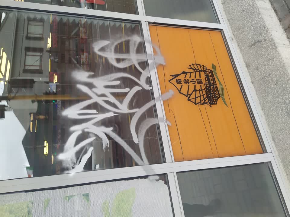 The photograph attached to this graffiti report