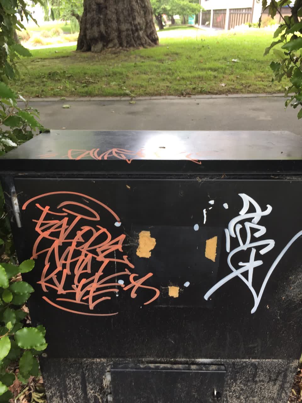 The photograph attached to this graffiti report