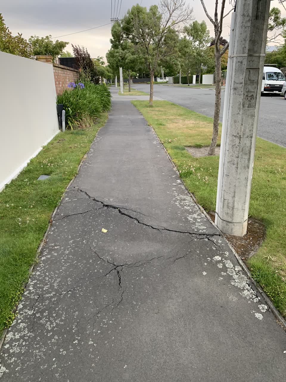 The photograph attached to this street light outage report